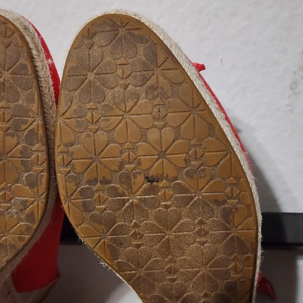 Kate Spade New York Panama Nights Women's Wedge Espadrilles Shoes Size 8.5 Red - Picture 7 of 9